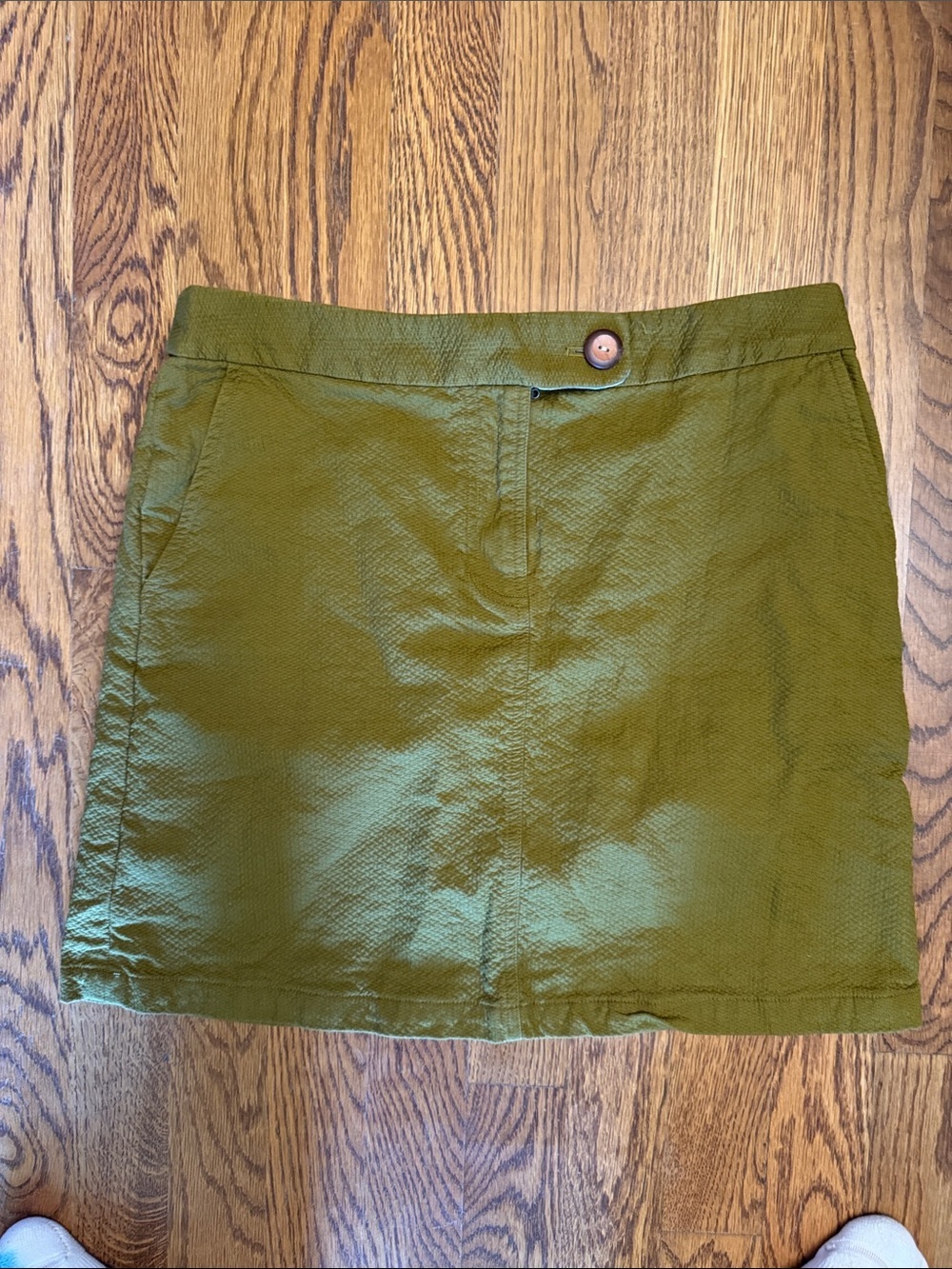 Vanessa Virginia Anthropologie Olive Green Mini Skirt with pockets size 0